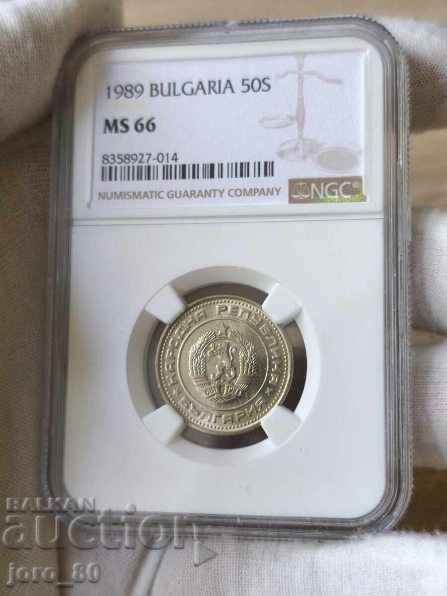 50 Stotinki 1989 Bulgaria NGC *MS 66* with price 160.00 BGN | € 81.81
