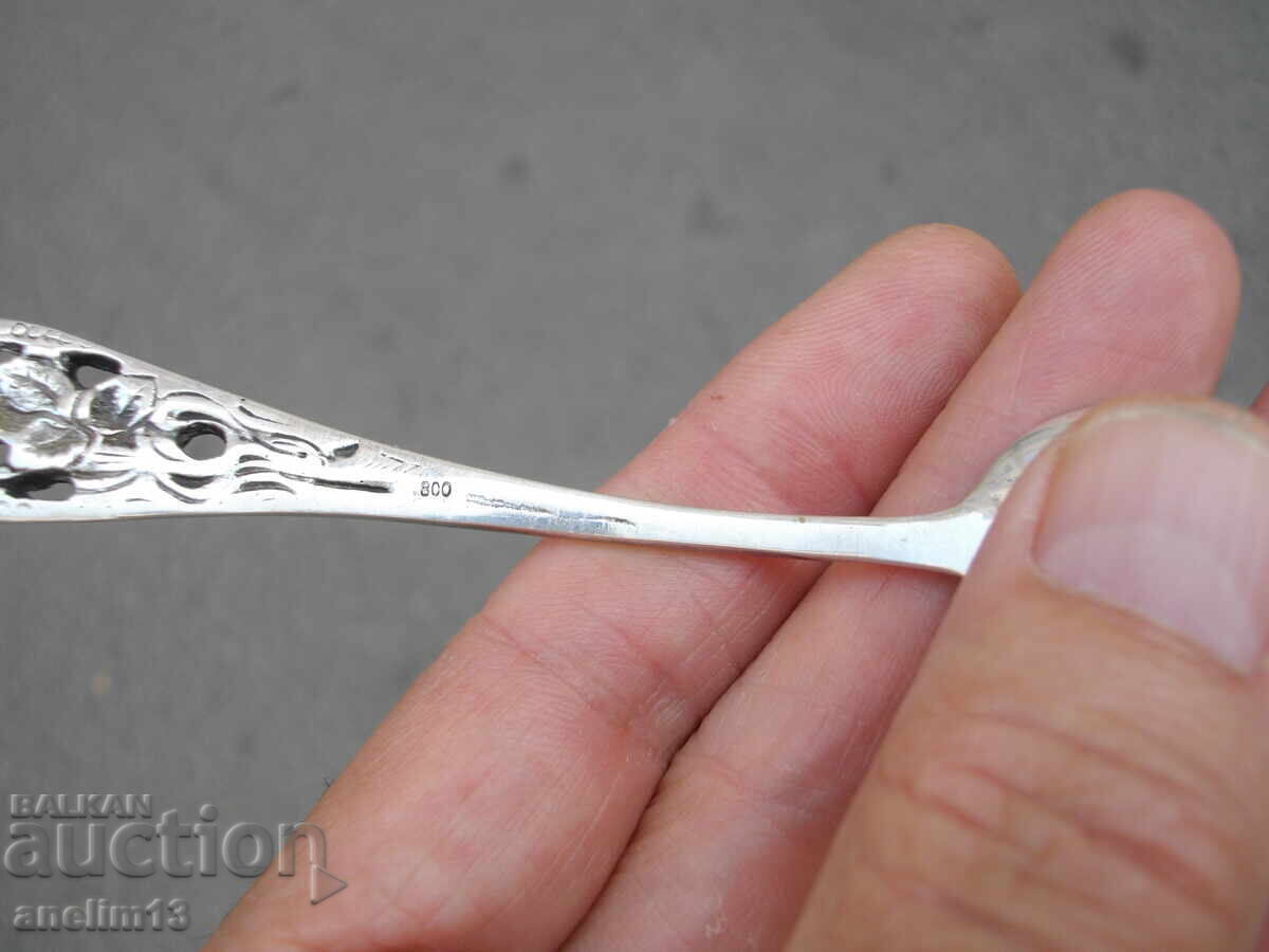 LINGURIȚĂ VECHE DE ARGINT CU TRANDAFIR ARGINT 800 - 5 LINGURIȚĂ VECHE DE ARGINT CU TRANDAFIR ARGINT 800 - 5