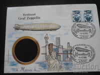 Παλιό ταχυδρομικό φάκελο, γραμματόσημα, σφραγίδες