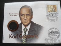 Παλιό ταχυδρομικό φάκελο, γραμματόσημα, σφραγίδες