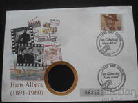 Παλιό ταχυδρομικό φάκελο, γραμματόσημα, σφραγίδες