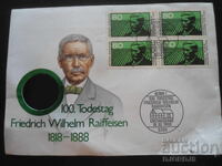 Παλιό ταχυδρομικό φάκελο, γραμματόσημα, σφραγίδες