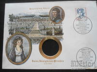 Παλιό ταχυδρομικό φάκελο, γραμματόσημα, σφραγίδες