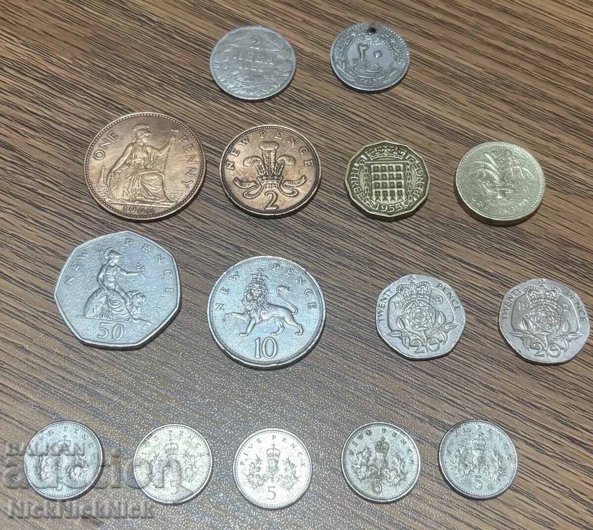 Monede Anglia (+1 Bulgară + 1 Turcească)