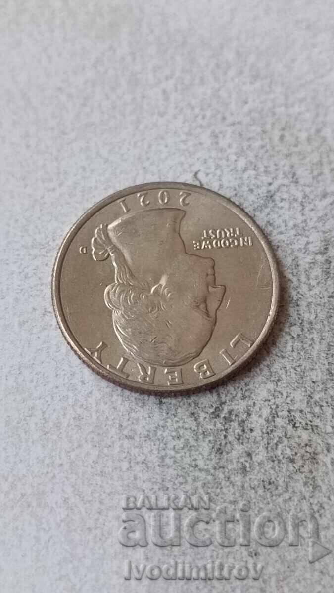 US 25 cents 2021 D with price 1.85 BGN | € 0.95