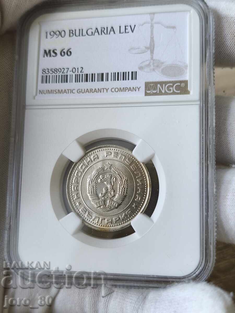 1 Lev 1990 Bulgaria NGC *MS 66* with price 150.00 BGN | € 76.69