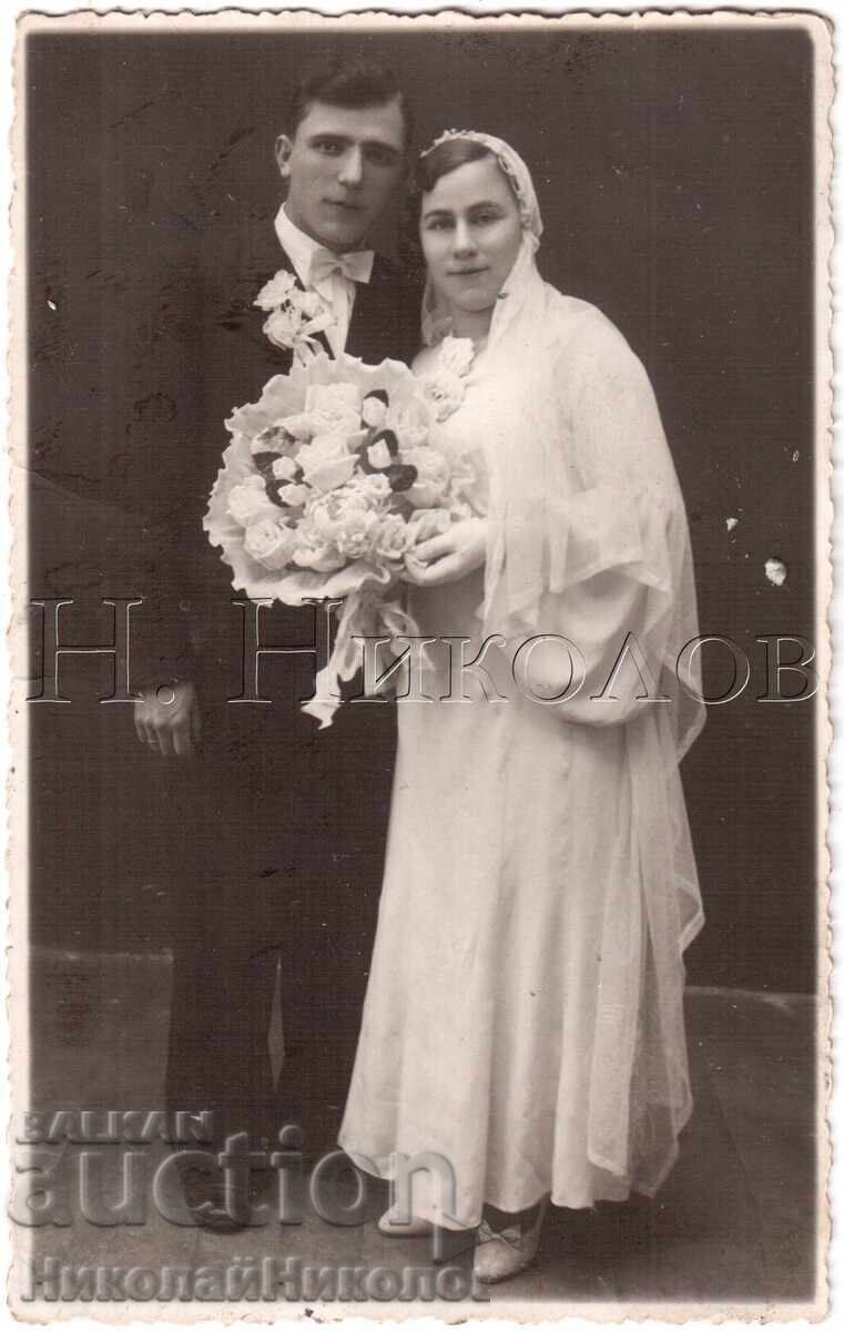 СТАРА СНИМКА БРАЧНА ДВОЙКА В СТУДИО Е149