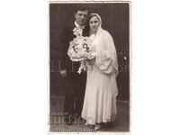 FOTOGRAFIE VECHE CU UN CUPLU CĂSĂTORIT ÎN STUDIO E149