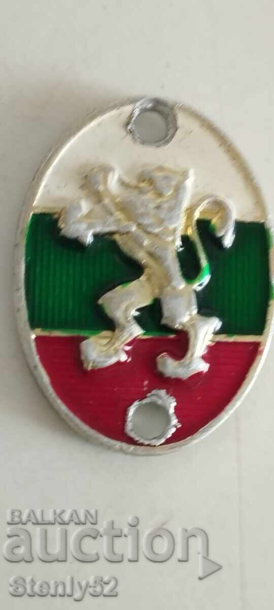 Mica placă leu cu steag email