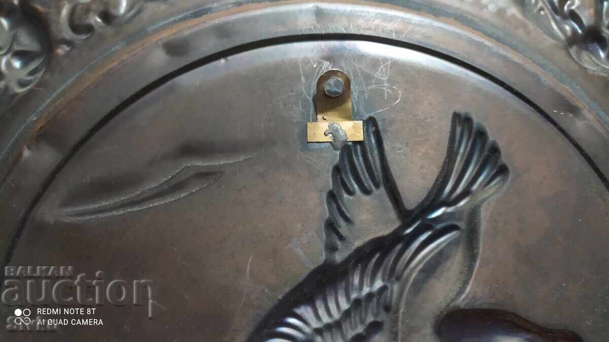 Panou, farfurie, scenă de vânătoare, cupru, mare - 6 Panou, farfurie, scenă de vânătoare, cupru, mare - 6