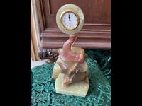 Elephant clock, onyx, 21 cm height