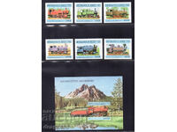 1998. Μπενίν. Ατμομηχανές τρένων + Μπλοκ