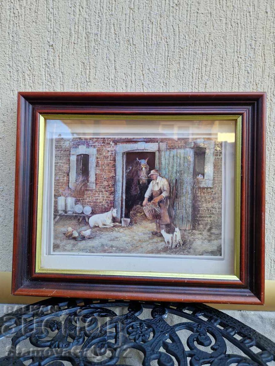 Frumoasă pictură belgiană de autor, antică cu preț € 50.62 | 99.00 BGN