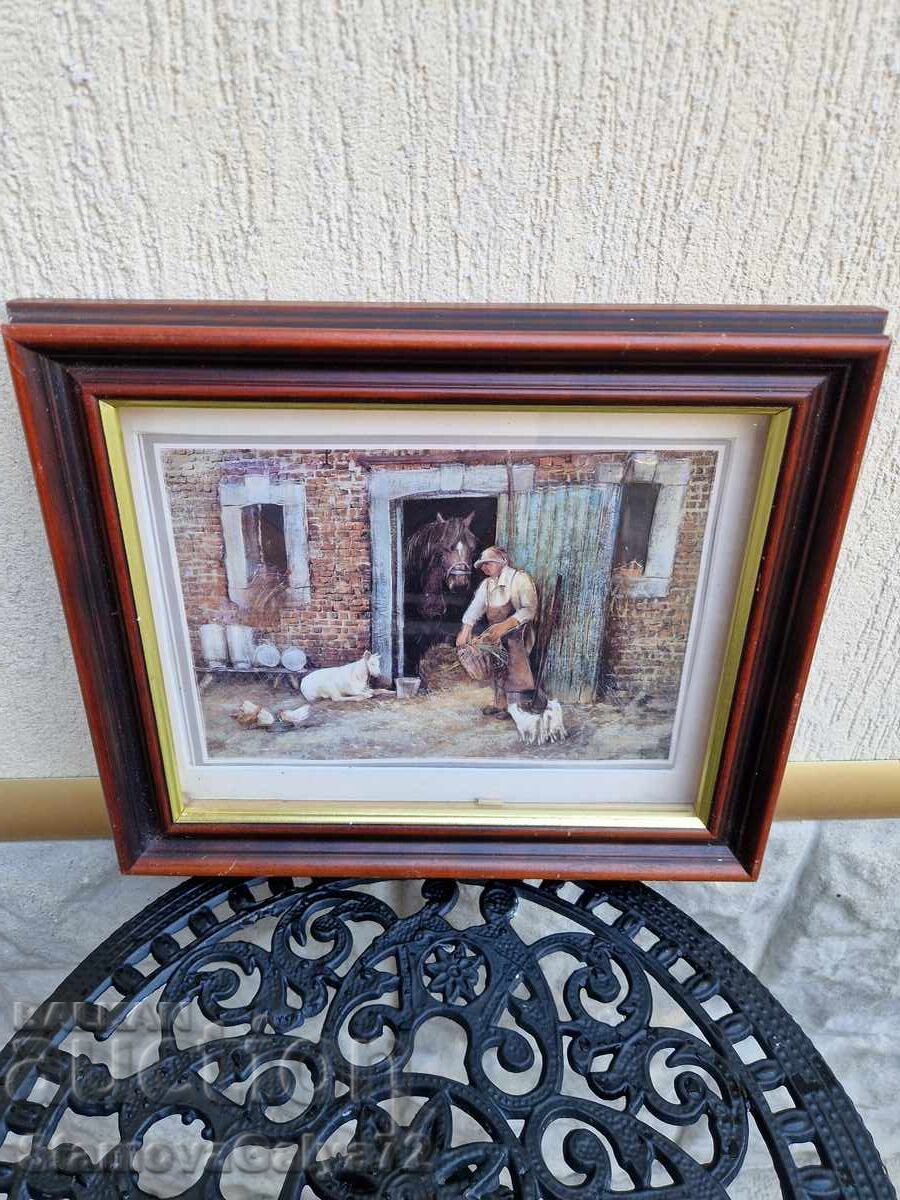 Δημοπρασία Υπέροχος βελγικός αυθεντικός αντίκα πίνακας ζωγραφικής