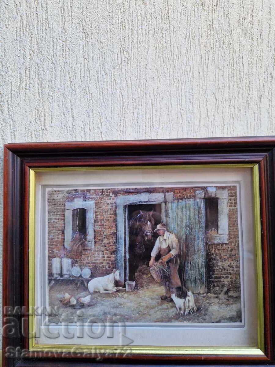 Παράδοση Υπέροχος βελγικός αυθεντικός αντίκα πίνακας ζωγραφικής