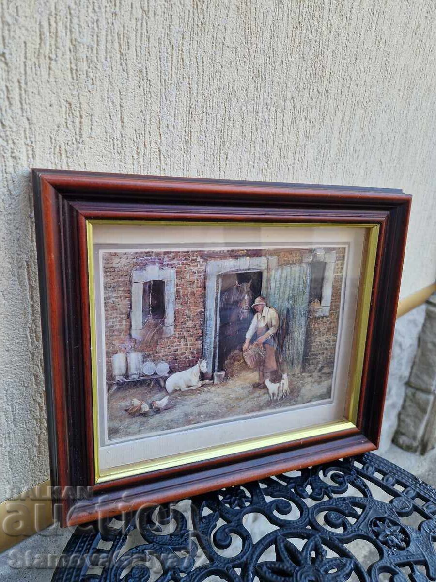 Υπέροχος βελγικός αυθεντικός αντίκα πίνακας ζωγραφικής - 6