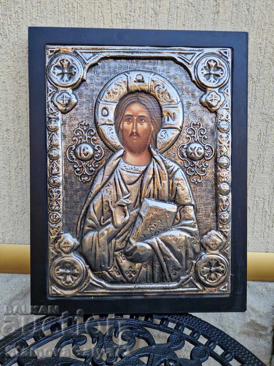 Large antique Greek silver icon with certificate with price € 100.72 | 196.99 BGN Large antique Greek silver icon with certificate with price € 100.72 | 196.99 BGN