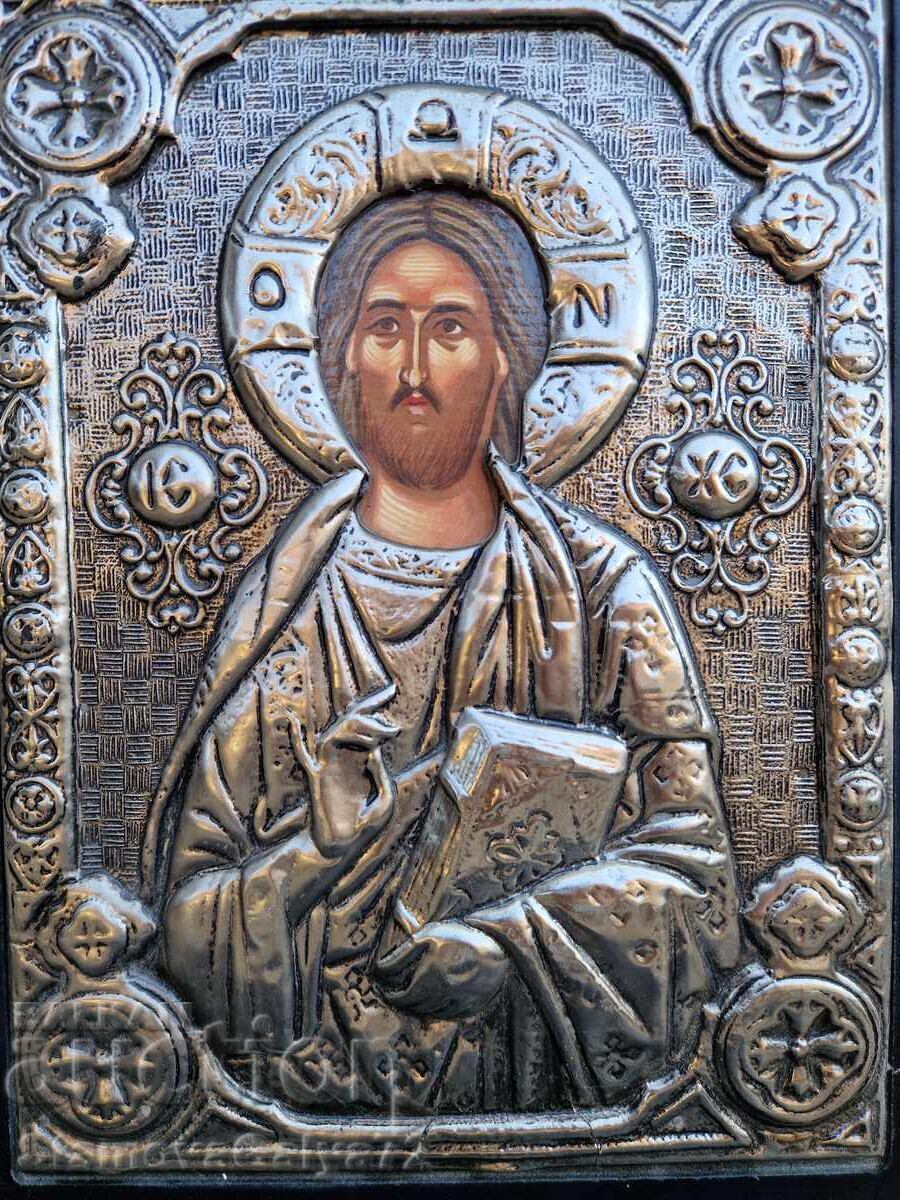 Large antique Greek silver icon with certificate - 6 Large antique Greek silver icon with certificate - 6