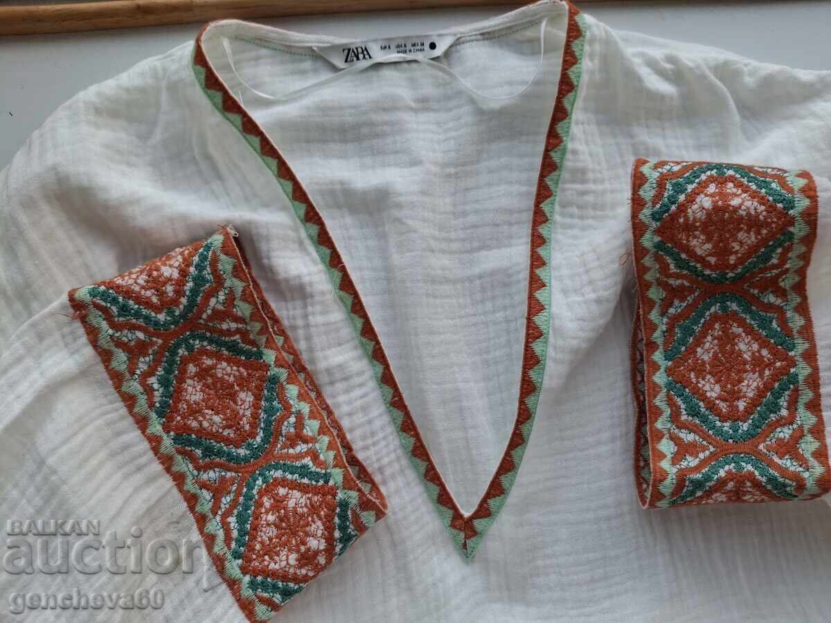 Bluză frumoasă ZARA cu broderie mecanică - 7