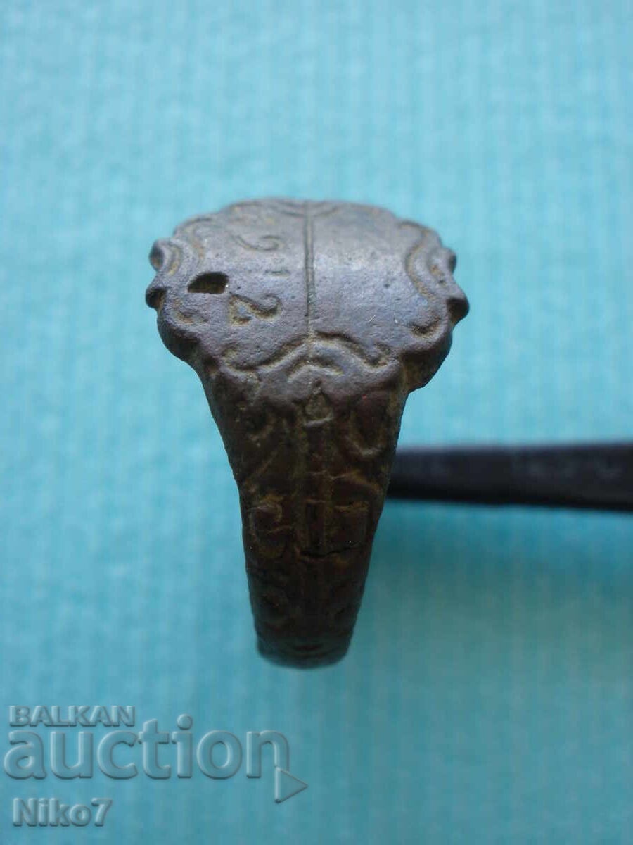 Аукцион Старинен,бронзов пръстен от 1912 година.