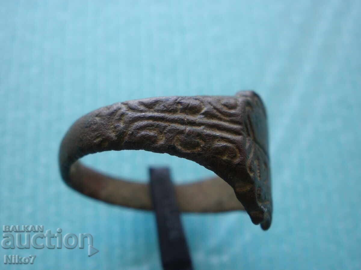 Старинен,бронзов пръстен от 1912 година. - 5