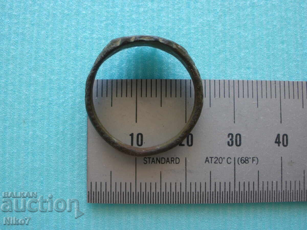 Старинен,бронзов пръстен от 1912 година. - 7