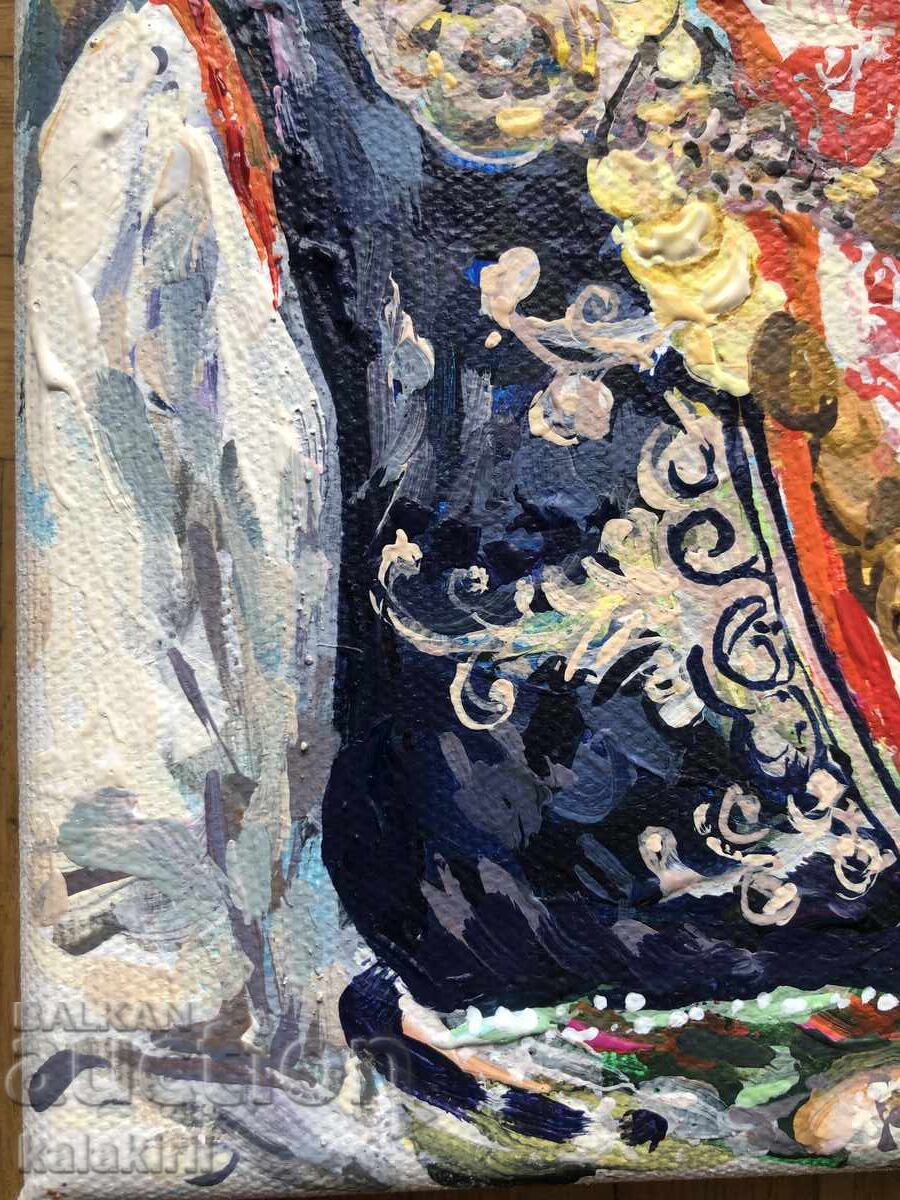 Bulgarian woman with coins and a rose - 5