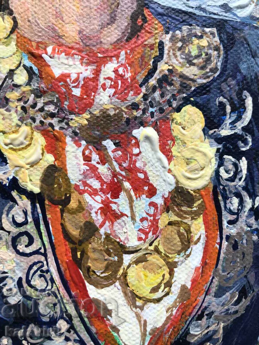 Bulgarian woman with coins and a rose - 6