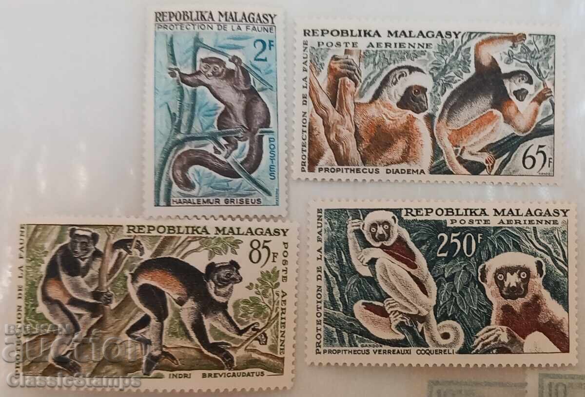 Clean Madagascar stamps monkeys 1961 Clean Madagascar stamps monkeys 1961