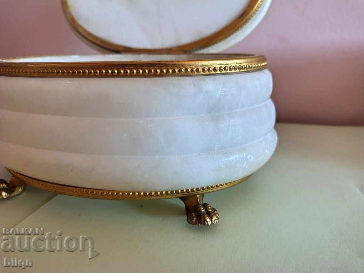 Απίστευτα Όμορφο Κουτί Κοσμημάτων - Αλάβαστρο με Επιχρύσωση - 5