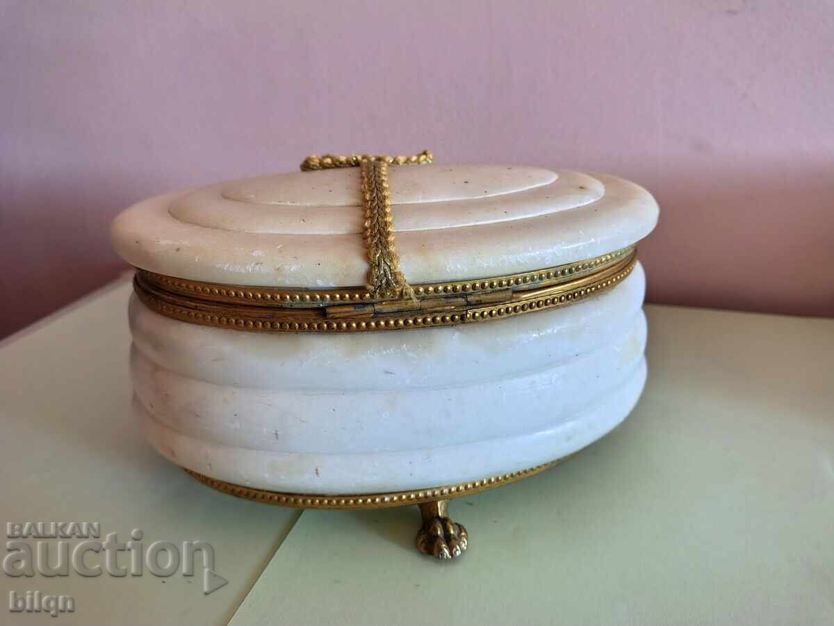 Απίστευτα Όμορφο Κουτί Κοσμημάτων - Αλάβαστρο με Επιχρύσωση - 6