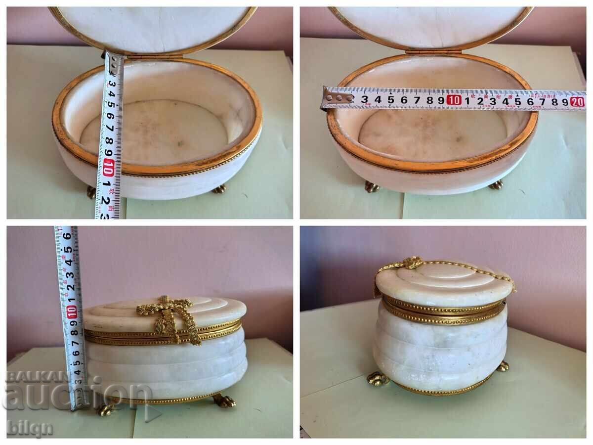 Απίστευτα Όμορφο Κουτί Κοσμημάτων - Αλάβαστρο με Επιχρύσωση - 7