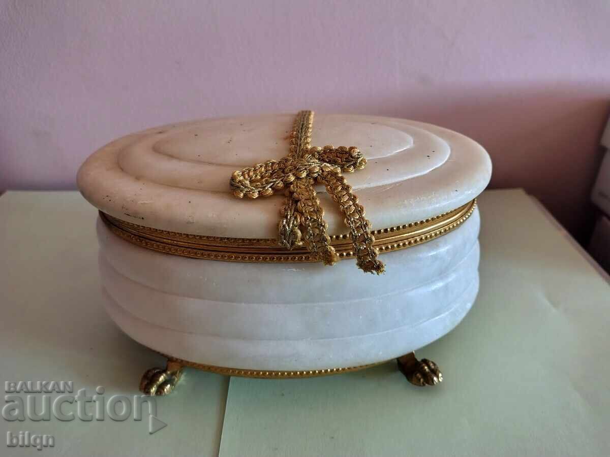 Απίστευτα Όμορφο Κουτί Κοσμημάτων - Αλάβαστρο με Επιχρύσωση