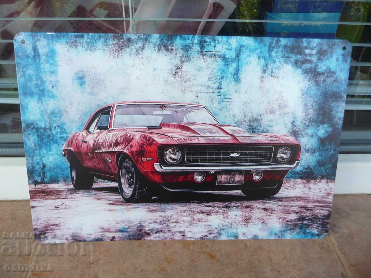 Metal sign car Chevrolet Camaro Z28 1969 American car