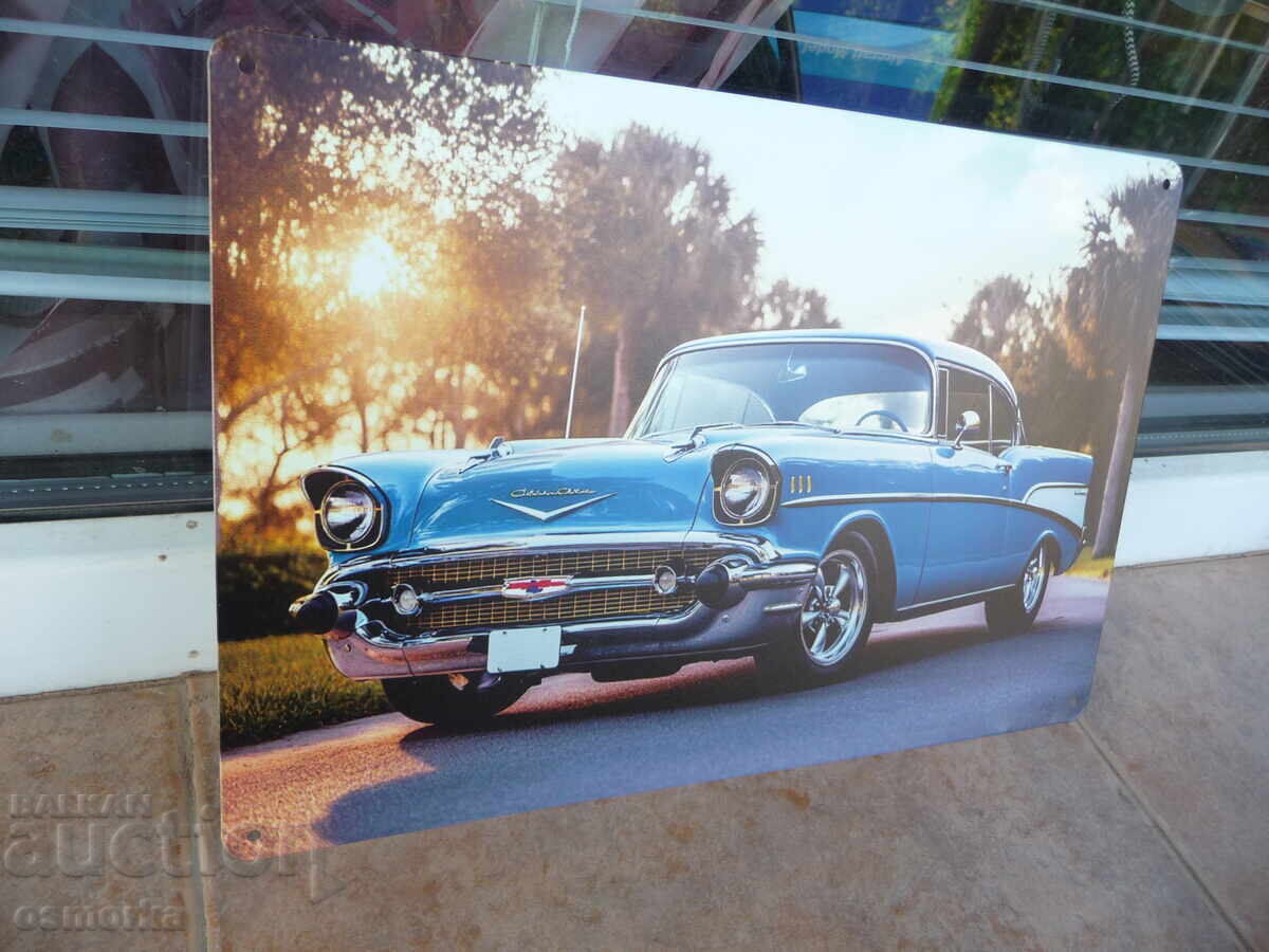Metal sign car Chevrolet 1957 beauty chrome rims unique with price 18.00 BGN | € 9.20