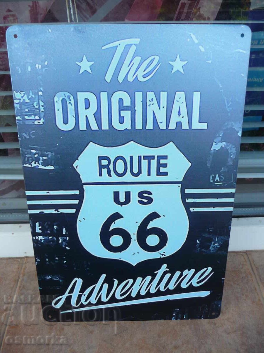 Metal Sign The Original Route 66 The Road of Adventures