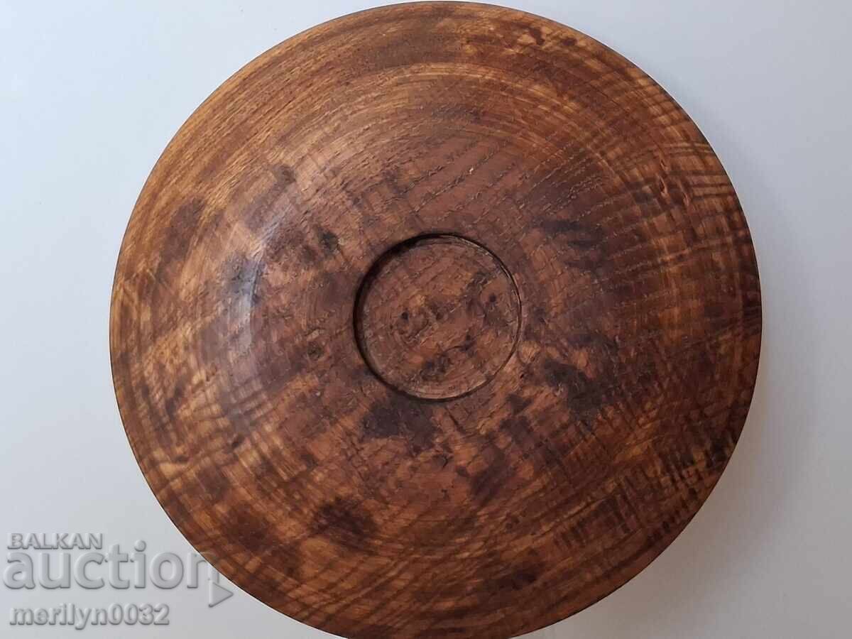 Carved fruit bowl from walnut, wooden vessel, wood carving - 6