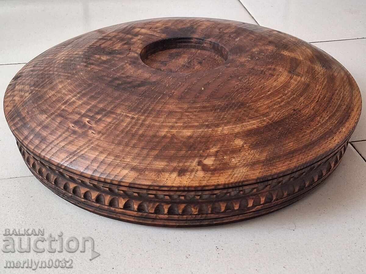 Carved fruit bowl from walnut, wooden vessel, wood carving - 7