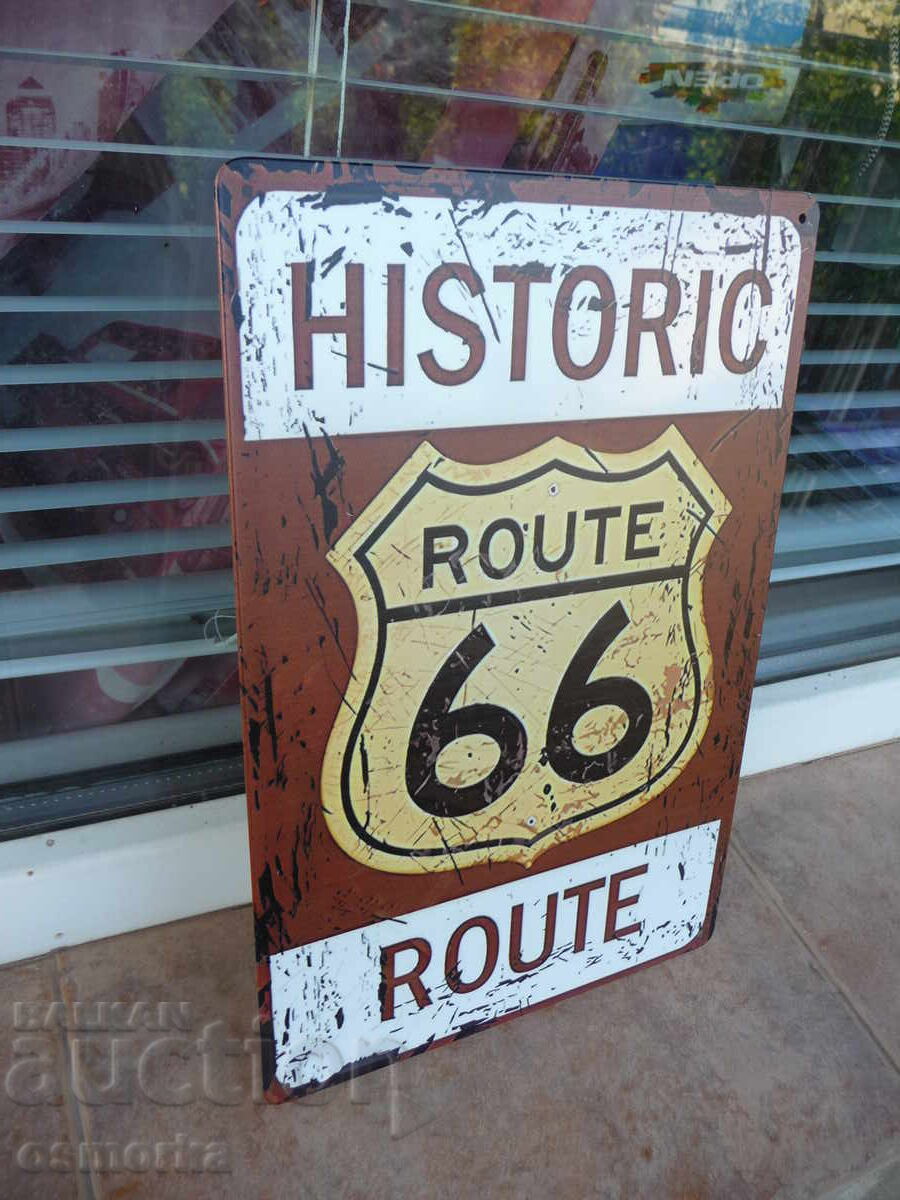 Μεταλλική πινακίδα Route 66 Historic Ιστορικός αυτοκινητόδρομος με τιμή 18.00 BGN | € 9.20
