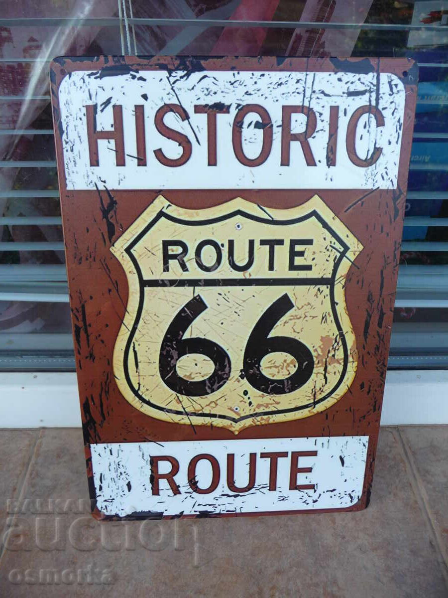 Μεταλλική πινακίδα Route 66 Historic Ιστορικός αυτοκινητόδρομος