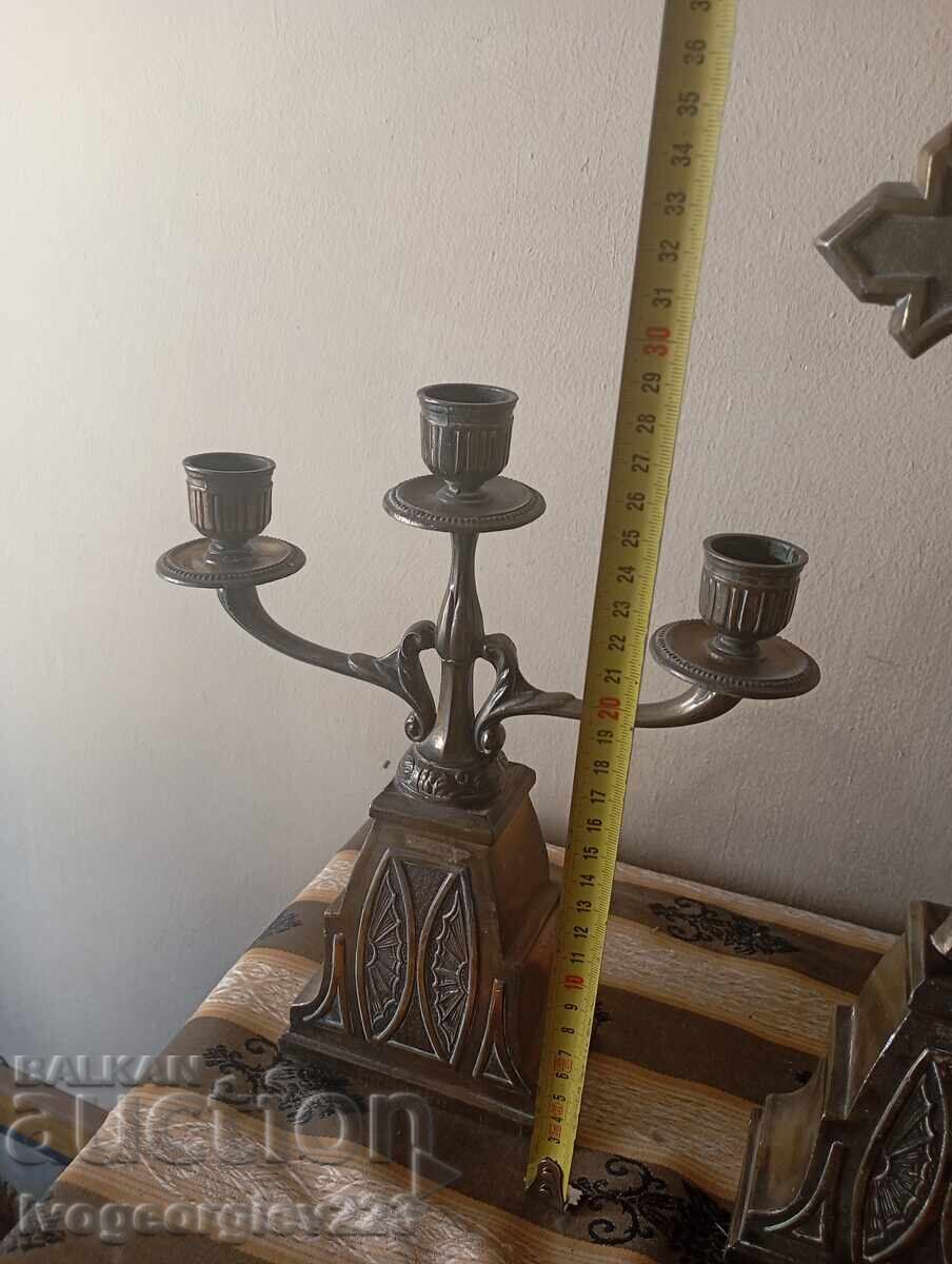 Delivery of Crucifix set, cross with candlesticks