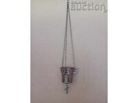 Veche candelă de bronz cu cruce de Sfântul Gheorghe