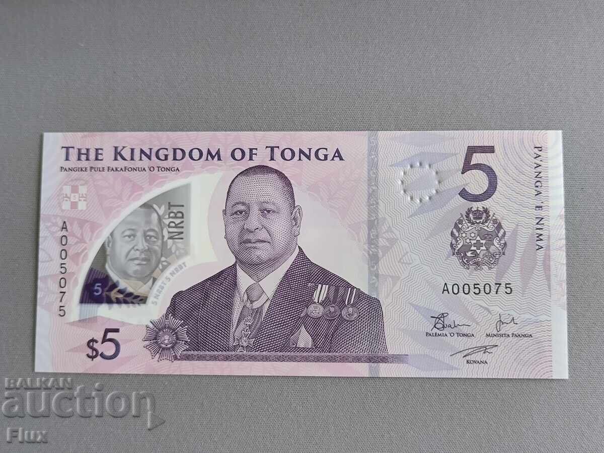 Τραπεζογραμμάτιο - Τόνγκα - 5 paanga UNC | 2024 Τραπεζογραμμάτιο - Τόνγκα - 5 paanga UNC | 2024