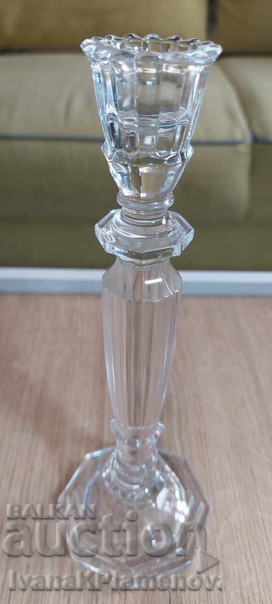 Licitație Sfeșnic sticlă pentru cunoscători înălțime 23cm