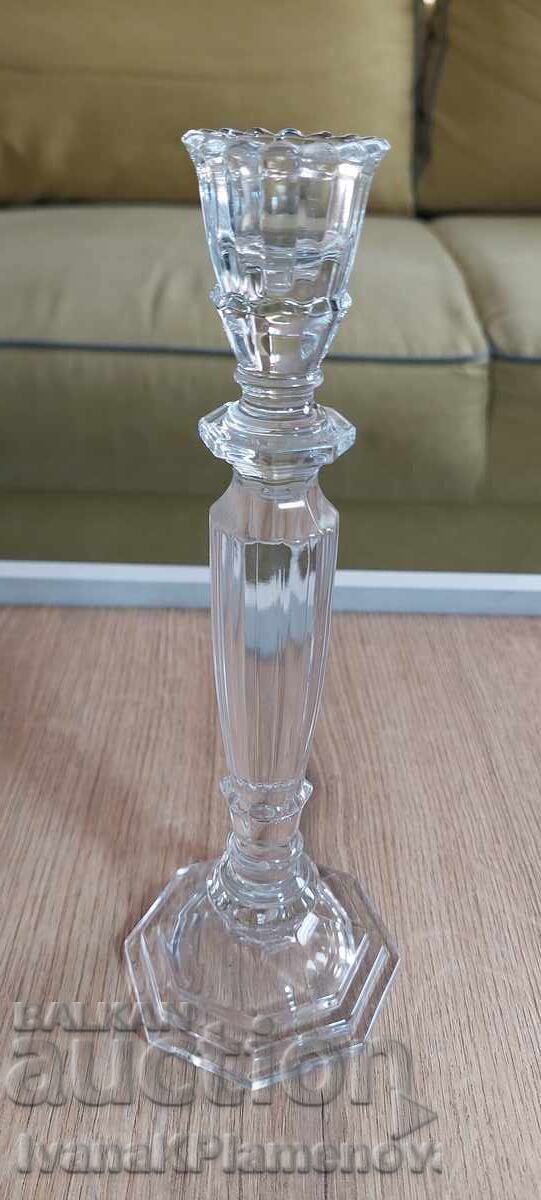 Sfeșnic din sticlă cristal pentru cunoscători, înălțime 23 cm