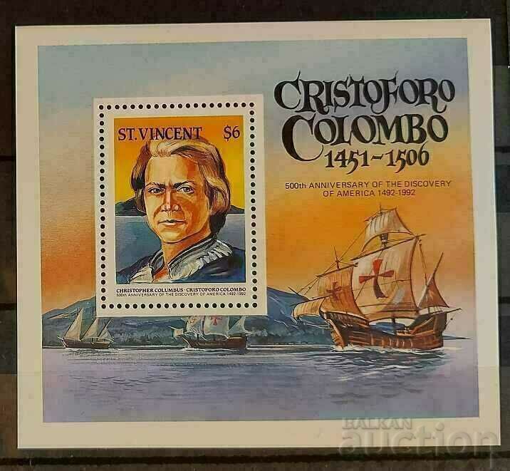St Vincent 1986 Personalities/Columbus/Ships Block 6€ MNH