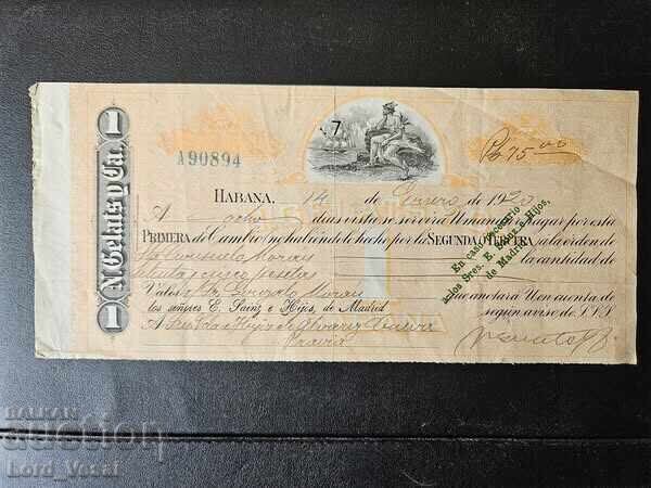 Havana, Cuba Check N. Gelats Y Ca. 1920 Havana, Cuba Check N. Gelats Y Ca. 1920