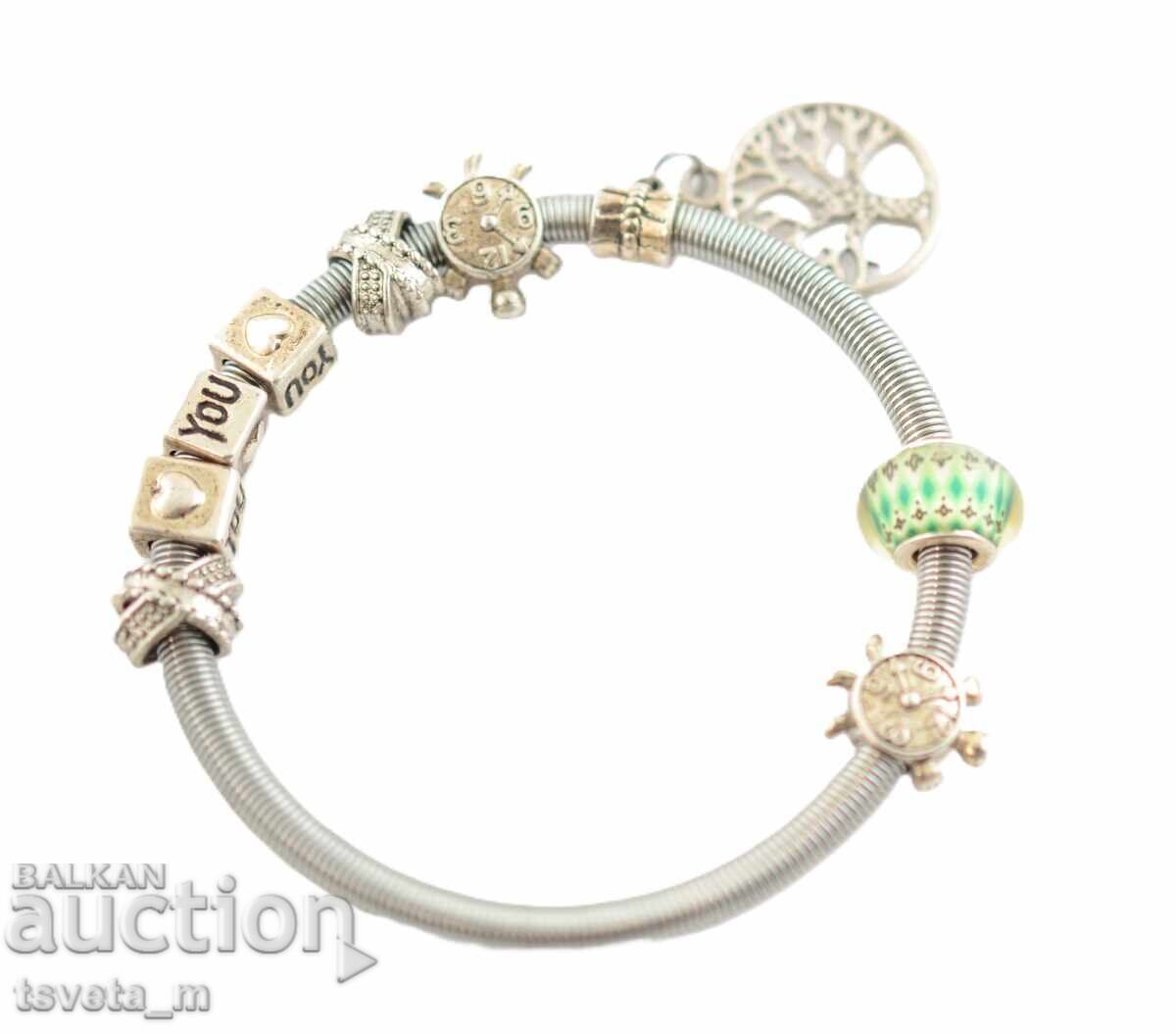 Women's Pandora-style bracelet with charms with price 4.00 BGN | € 2.05