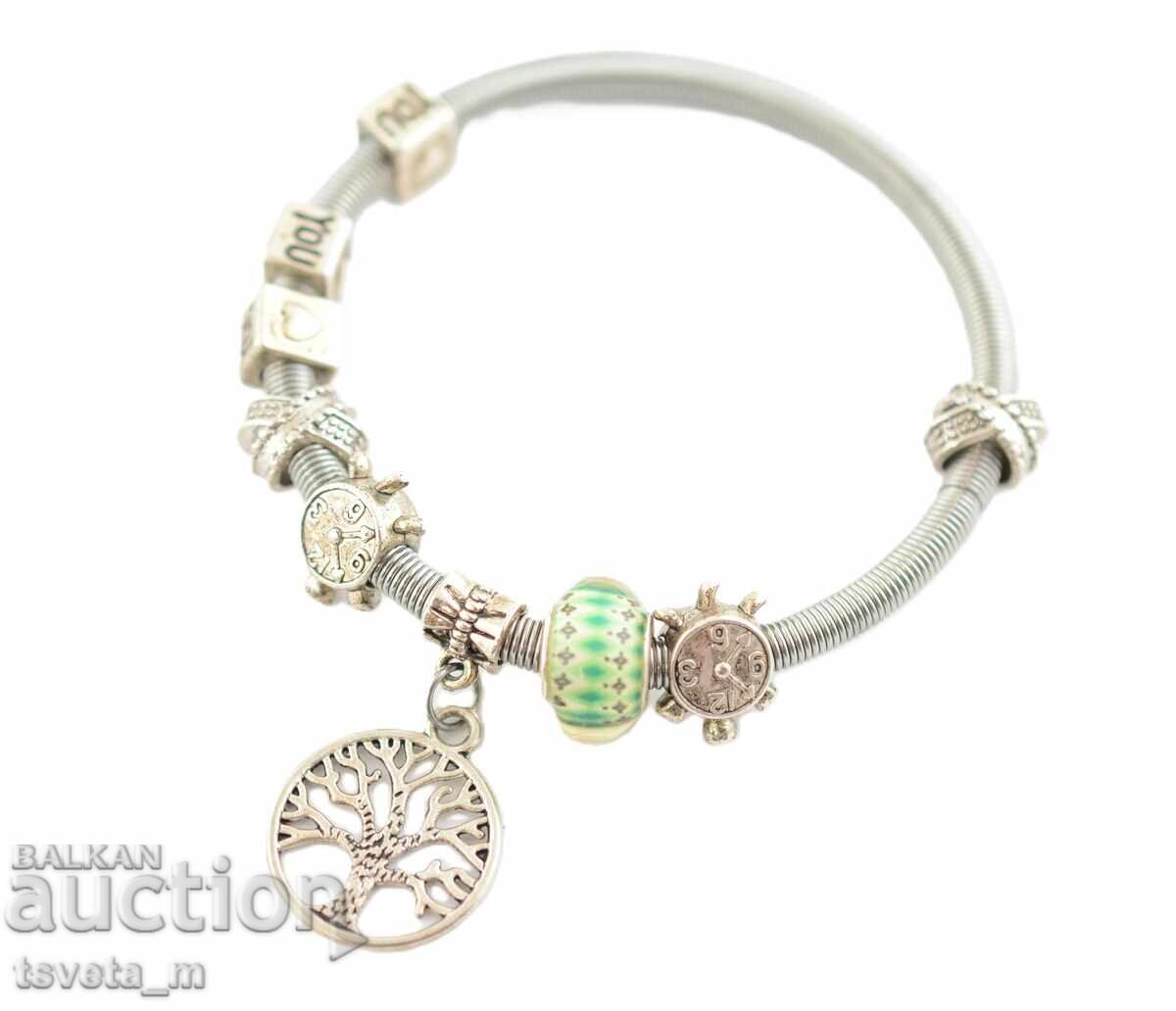 Women's Pandora-style bracelet with charms