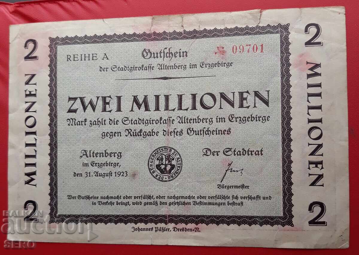 Bancnotă-Germania-Saxonia-Altenburg-2 000 000 mărci 1923